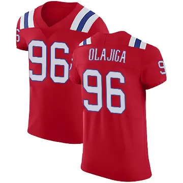 ＃96 Men's David Olajiga Red Elite New England Patriots Vapor Untouchable Alternate Jersey