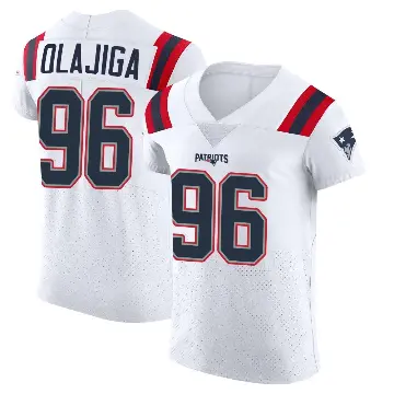 ＃96 Men's David Olajiga White Elite New England Patriots Vapor Untouchable Jersey