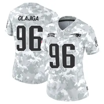 ＃96 Women's David Olajiga Arctic Camo Limited New England Patriots 2024 Salute to Service Jersey