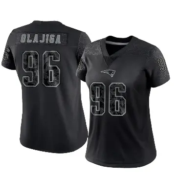 ＃96 Women's David Olajiga Black Limited New England Patriots Reflective Jersey