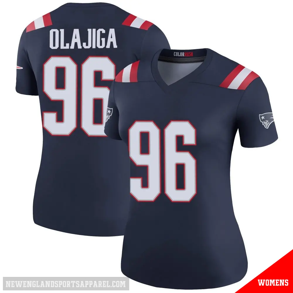 ＃96 Women's David Olajiga Navy Legend New England Patriots Color Rush Jersey