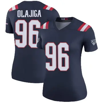 ＃96 Women's David Olajiga Navy Legend New England Patriots Color Rush Jersey