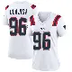＃96 Women's David Olajiga White Game New England Patriots Jersey