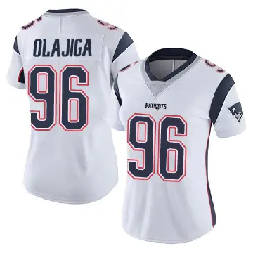 ＃96 Women's David Olajiga White Limited New England Patriots Vapor Untouchable Jersey