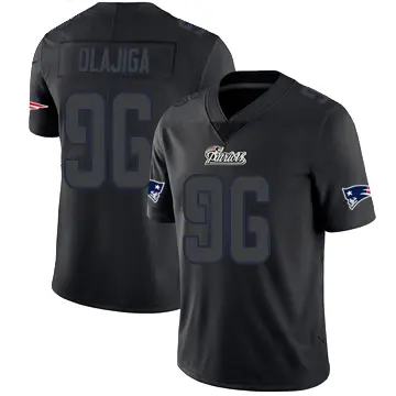 ＃96 Youth David Olajiga Black Impact Limited New England Patriots Jersey