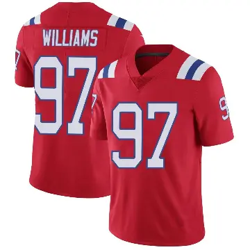 ＃97 Men's Milton Williams Red Limited New England Patriots Vapor Untouchable Alternate Jersey