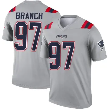 ＃97 Youth Alan Branch Gray Legend New England Patriots Inverted Jersey