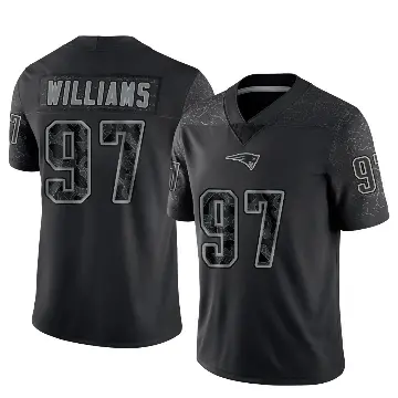 ＃97 Youth Milton Williams Black Limited New England Patriots Reflective Jersey