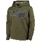 Youth Green New England Patriots 2018 Salute to Service Pullover Performance Hoodie